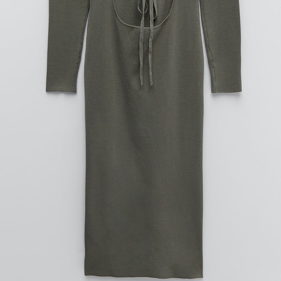 NWT ZARA WOMAN | Shoulder Pad Open Back Knit Dress - Picture 15 of 16